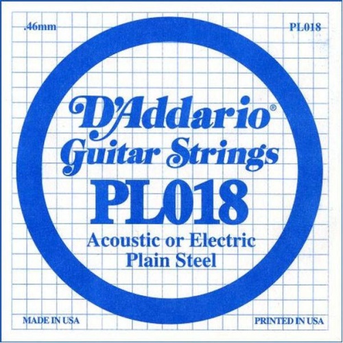 D'ADDARIO PL018 Single Plain Steel 018